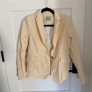 Yellow and white pinstripe blazer